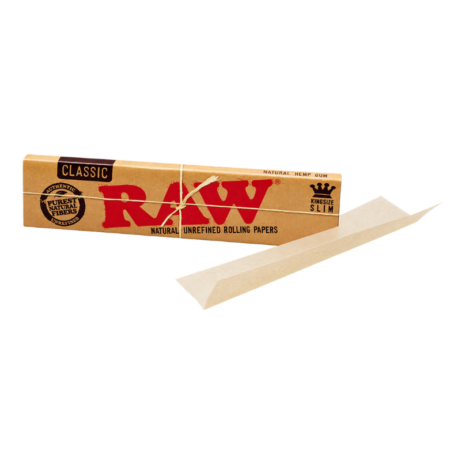 RAW King Size Slim · Papel de fumar natural · 32 hojas