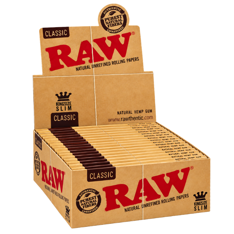 Display RAW King Size Slim · Papel de fumar natural · 50 unidades Display RAW King Size Slim · Papel de fumar natural · 50 unidades